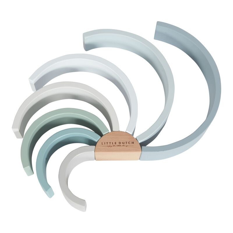 Little Dutch Tęcza Drewniana Błękitna 8el 1+