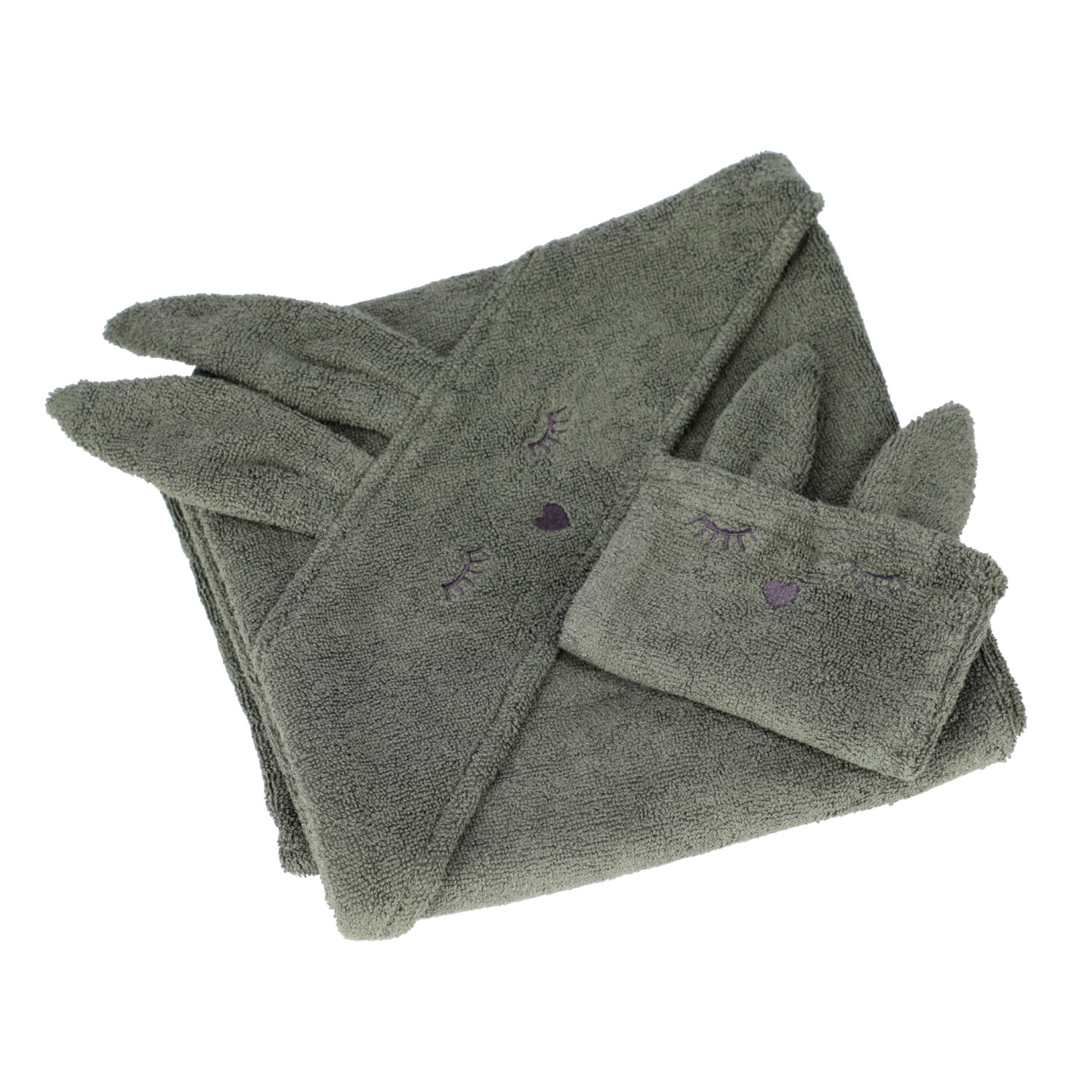 Samiboo Bambusowy ręcznik króliczek Khaki 80x80 cm