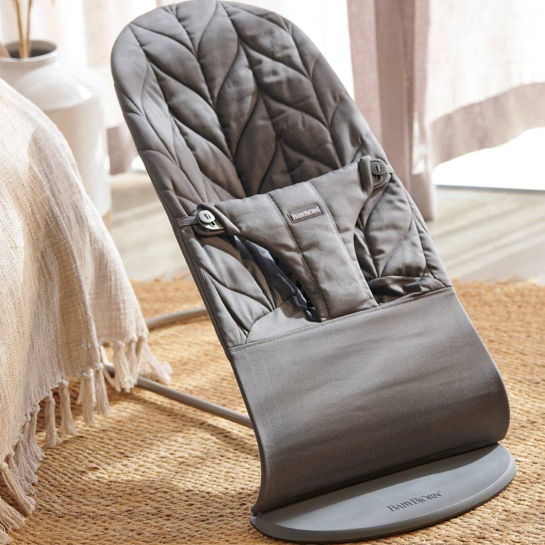 BabyBjorn Leżaczek Bliss Cotton Antracyt + Zabawka Googly Eyes