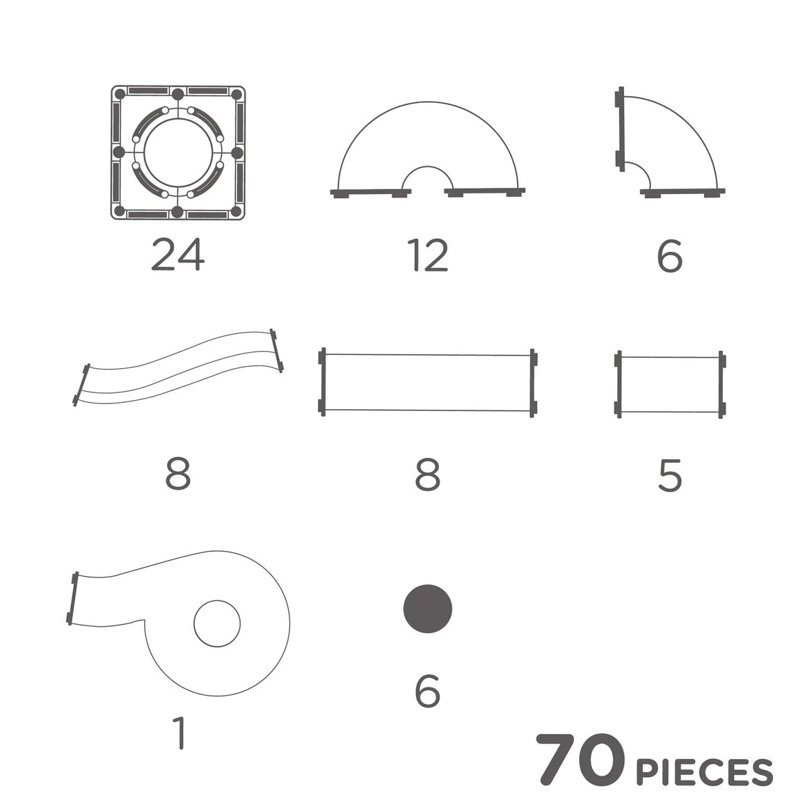 Cleverclixx Klocki Magnetyczne Ball Run Pastel 70 El. 3+