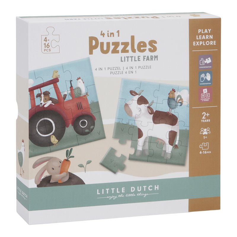 Little Dutch Puzzle 4 elementy Little Farm 12m+