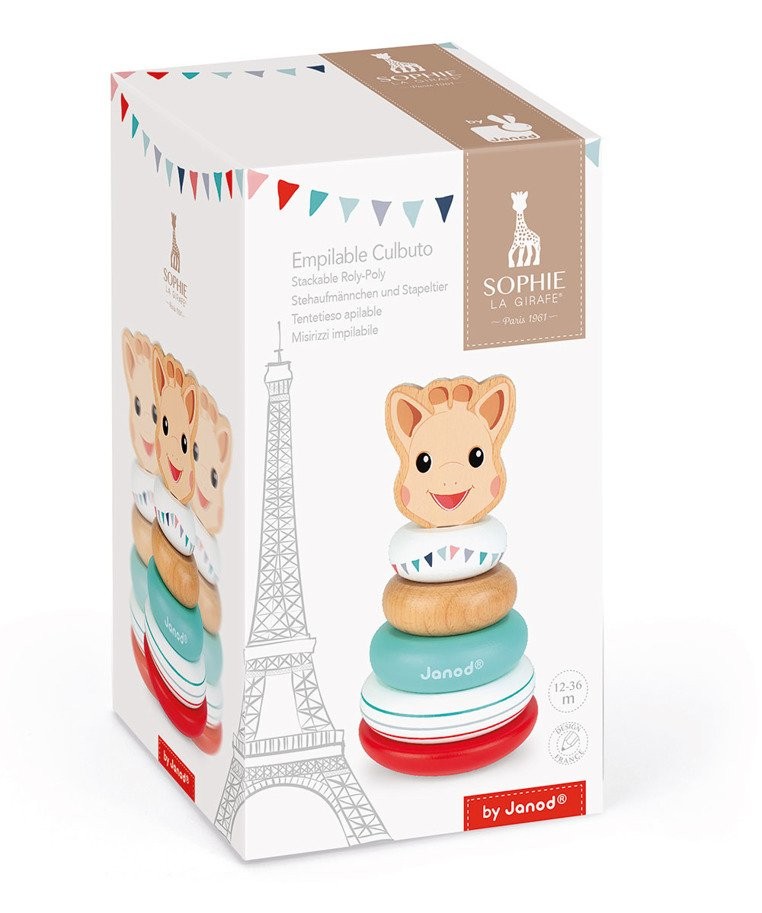 Janod Układanka Piramida Wańka-Wstańka Żyrafka Sophie 12m+
