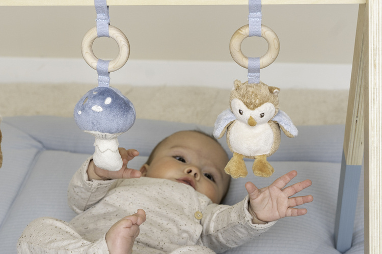 Little Dutch – Pałąk interaktywny Forest Friends – drewniany pałąk z zawieszkami 0–6 mc