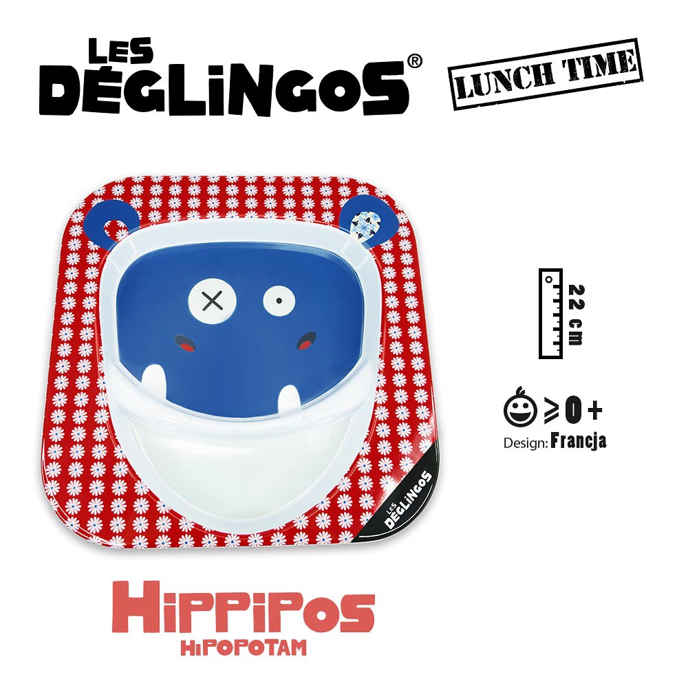 Les Deglingos Talerz z Melaminy Hipopotam Hippipios