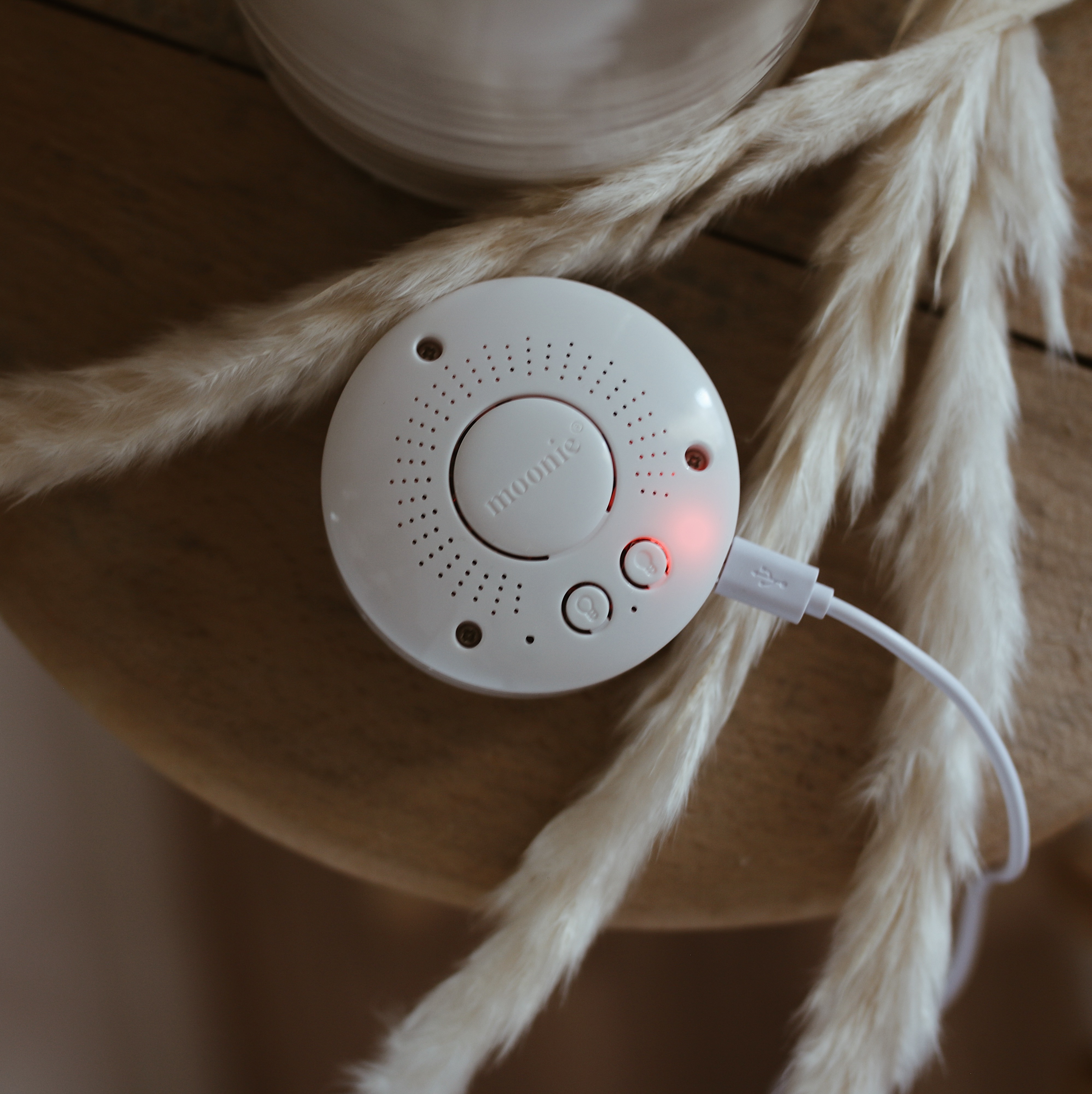 Moonie Szumiący Miś Organic z Lampką Mineral Grey 0+