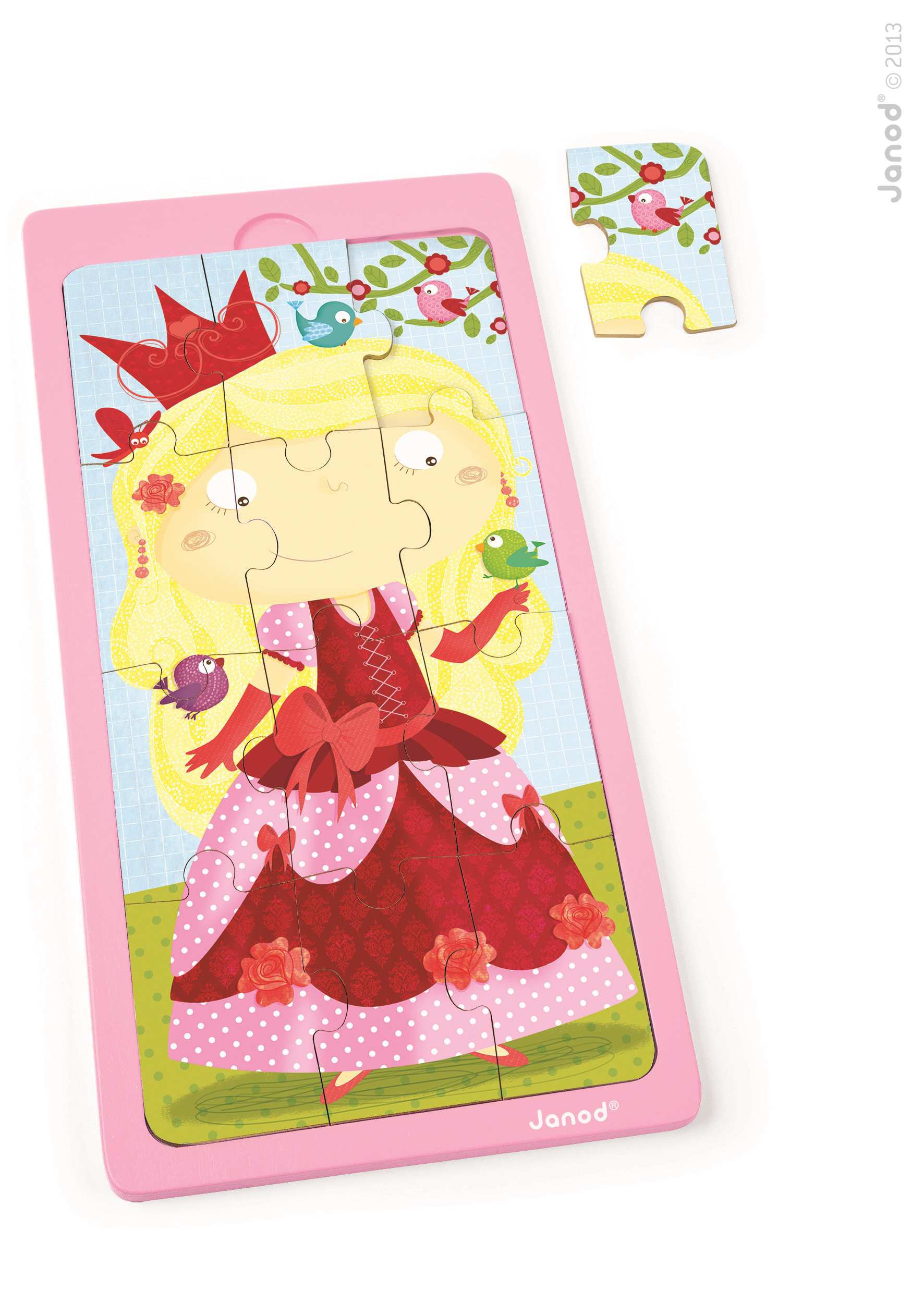 Janod Puzzle Drewniane Księżniczka Jessica 12el 2+