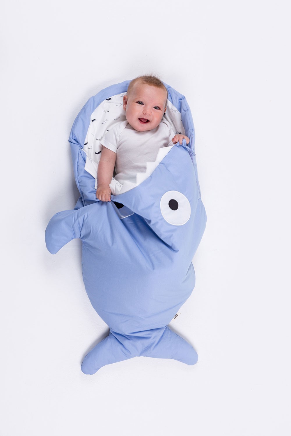 Baby Bites, Śpiworek letni Shark (1-18 miesięcy) Light Blue