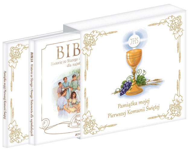 Pamiątka Komunii Świętej Komplet Książek w Etui 1+ | Fabryka Wafelków