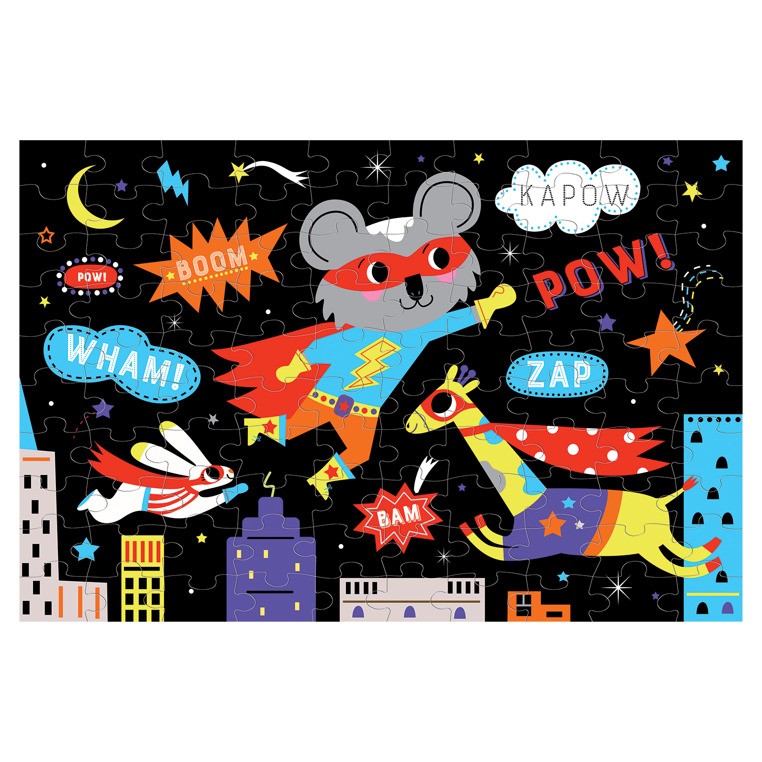 Mudpuppy Puzzle Świecące w Ciemności Superbohaterowie 100el 5+