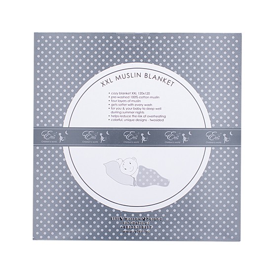 Kocyk Muślinowy Dinozaur Gwiazdki XXL 120x120cm