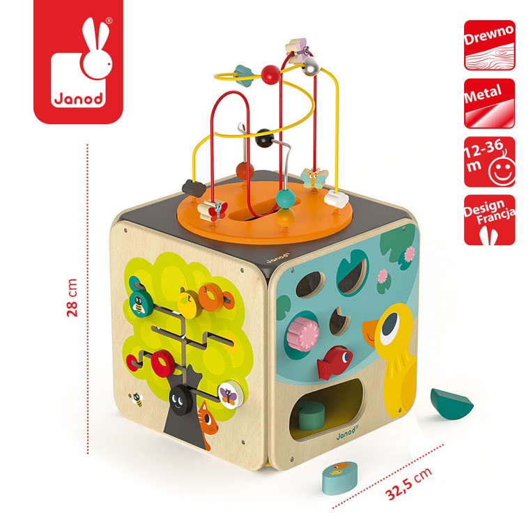 Janod Kostka Edukacyjna Wielofunkcyjna z Pętlą Duża 12m+