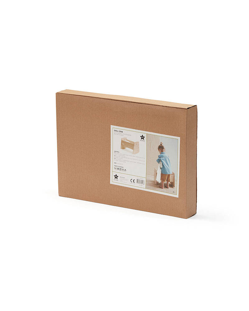 Kid's Concept Łóżeczko dla lalek Nature z pościelą 3+