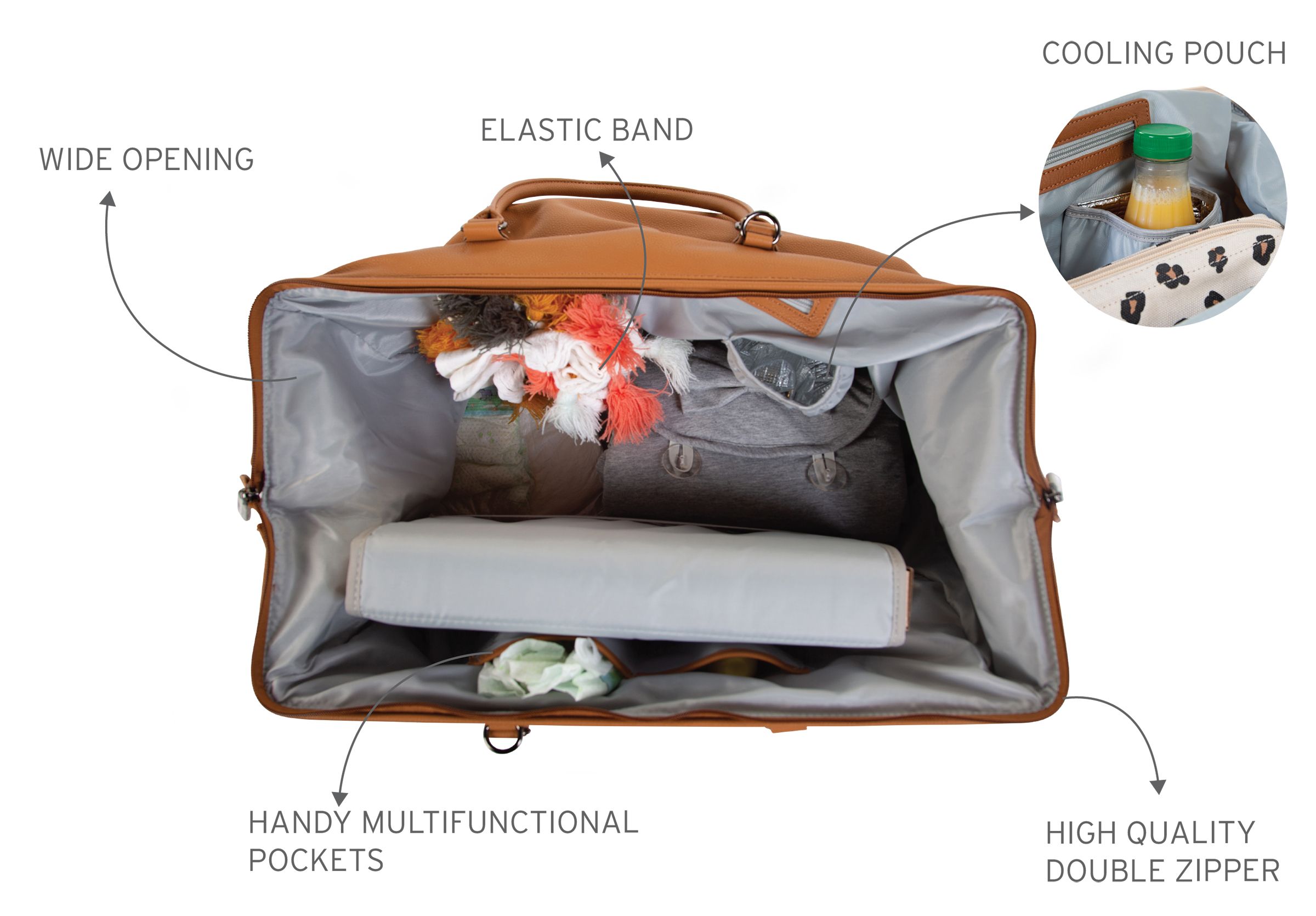 Childhome Torba Mommy Bag Brązowa - Funkcjonalna dla Mamy