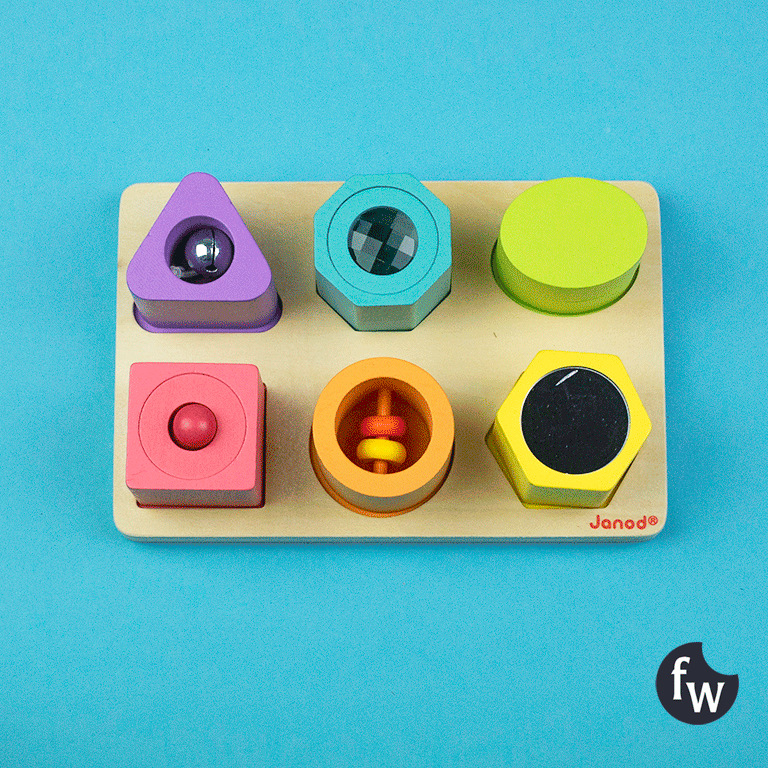 Janod, Układanka drewniana sensoryczna sorter Kształty i dźwięki