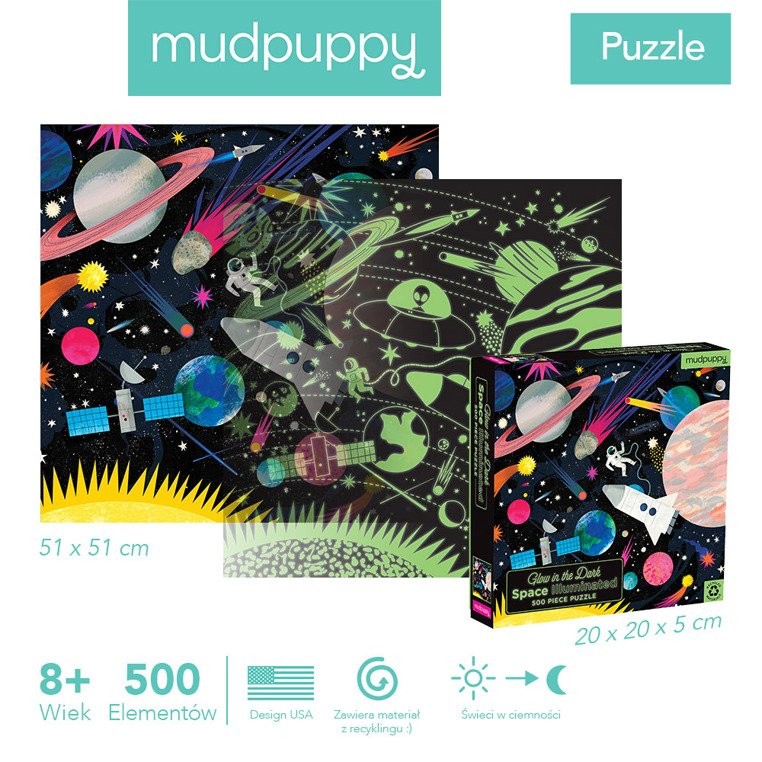 Mudpuppy Puzzle Kosmos świecące w ciemności 500 el 8+