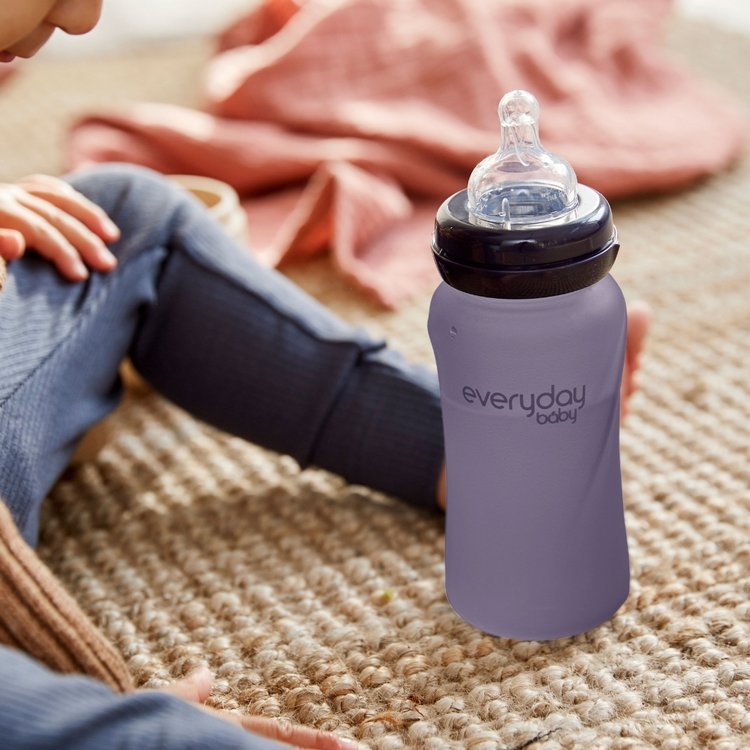Everyday Baby Szklana butelka termiczna 240 ml borówkowa M | 3-6 m