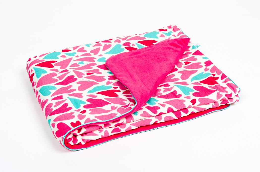 Lapinoo Kocyk w serca Bambusowy 100x80cm