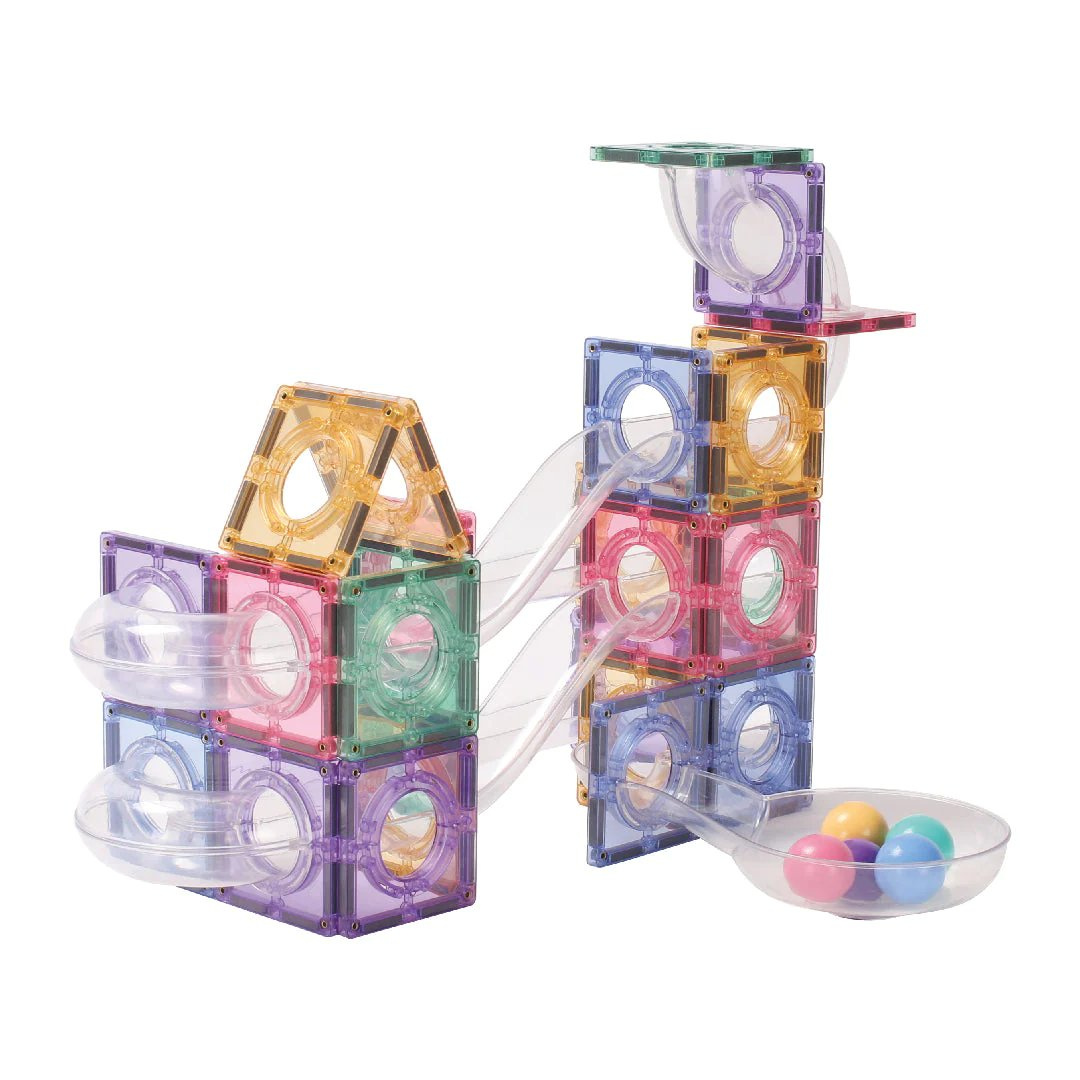 Cleverclixx Klocki Magnetyczne Ball Run Pastel 70 El. 3+