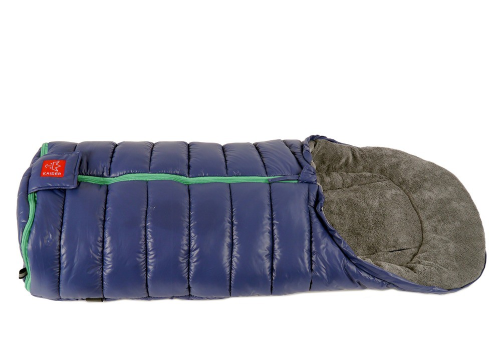 Kaiser Śpiworek FINN granatowy z zielonym zamkiem 0+