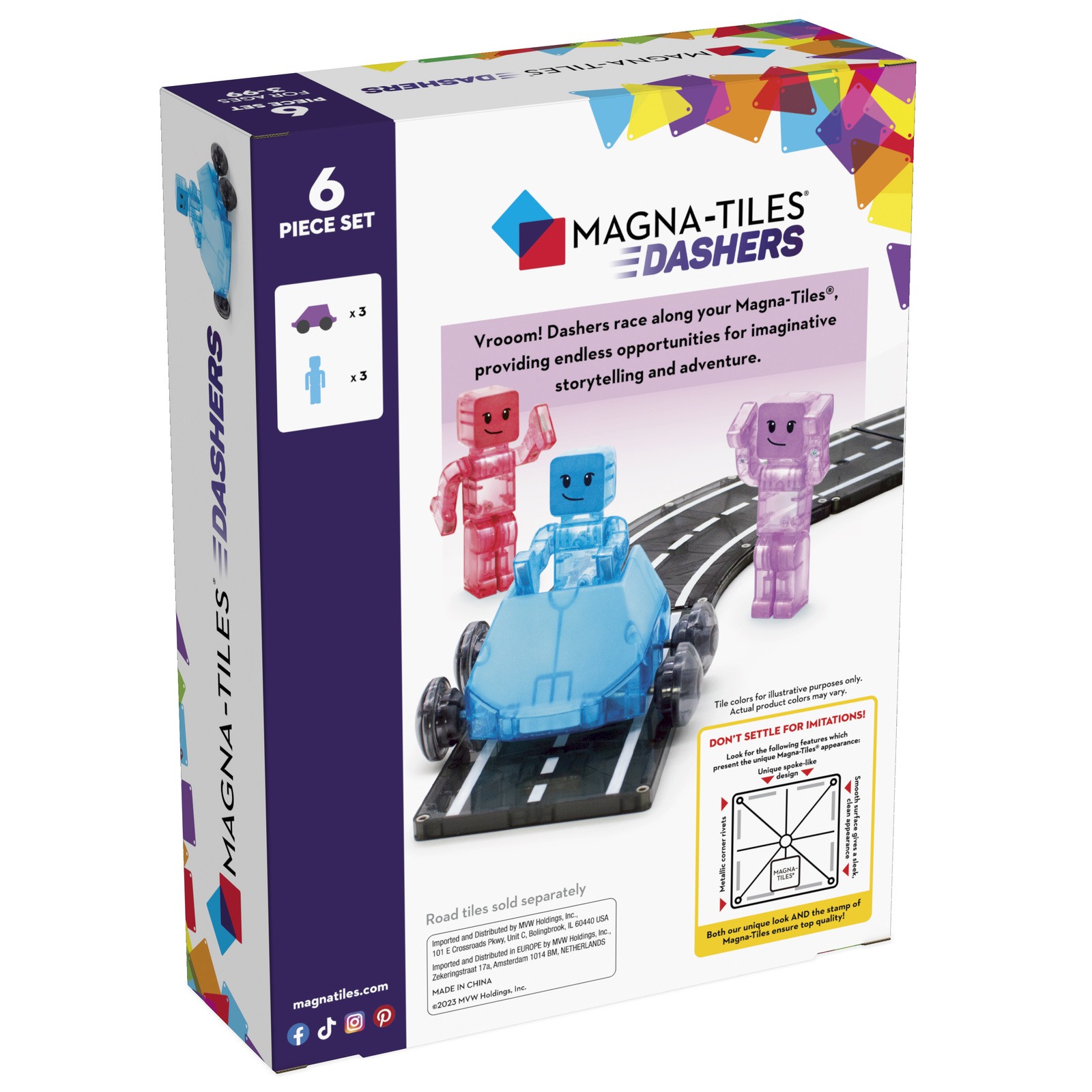 Magna-Tiles Magnetyczne Samochodziki Dashers 6 el. 3+