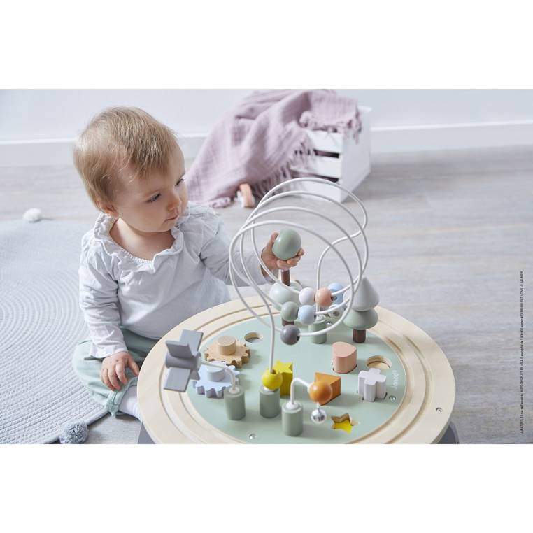 Janod, Wielofunkcyjny stolik edukacyjny drewniany z regulacją wysokości Sweet Cocoon