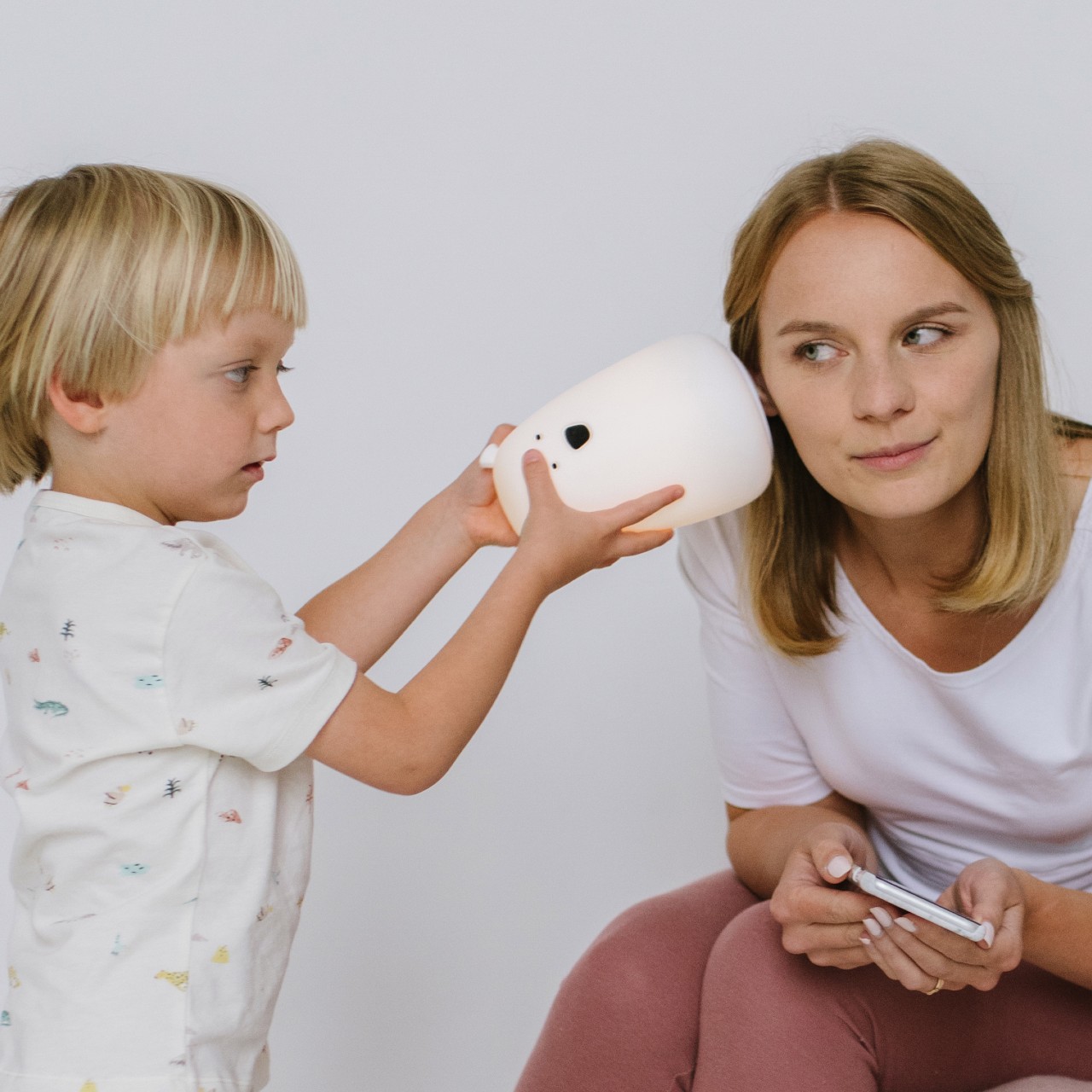 Rabbit&Friends Lampka Miś Duży Biały 0+ | LED