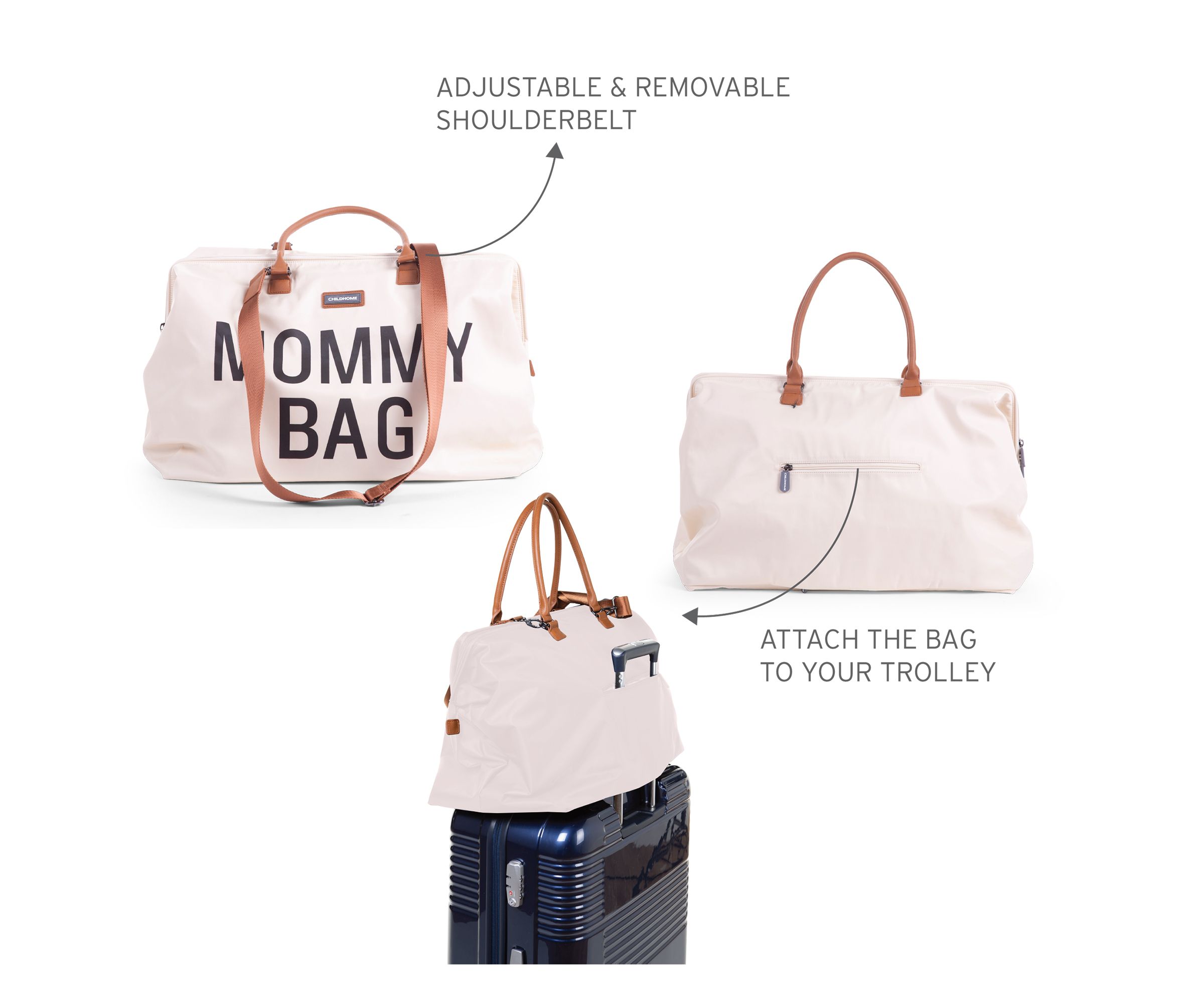 Childhome, Torba podróżna Mommy Bag kremowa