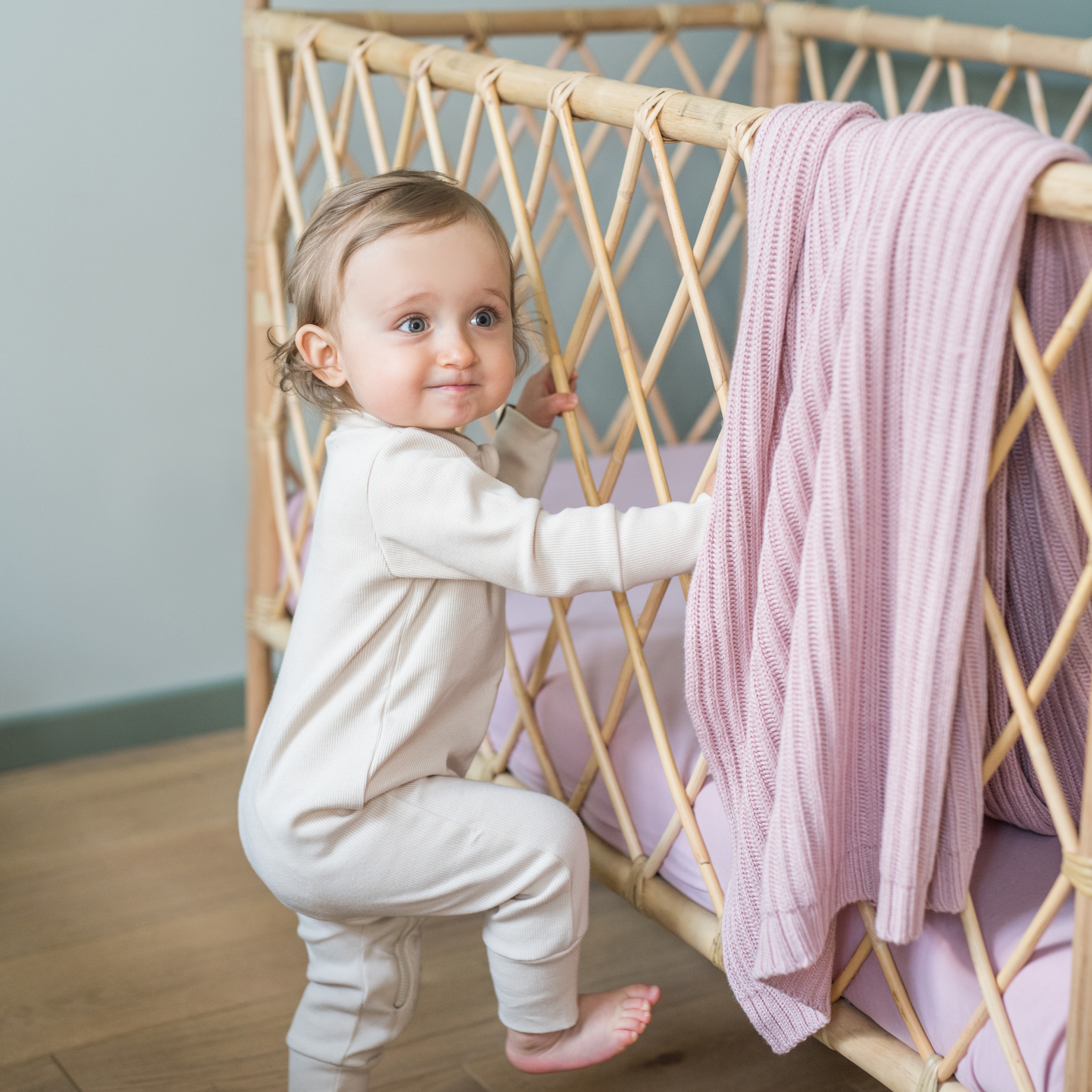 Poofi Kocyk bambusowy Oslo vintage pink 70x100