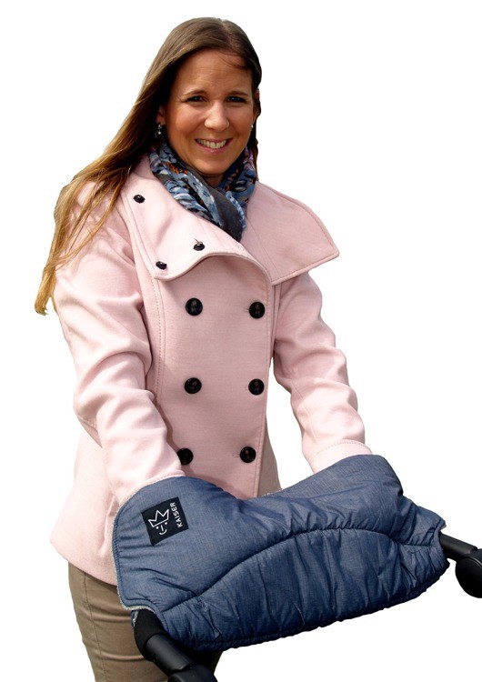 Kaiser Mufki do wózka ALASKA MELANGE ciemnoszare podwójne