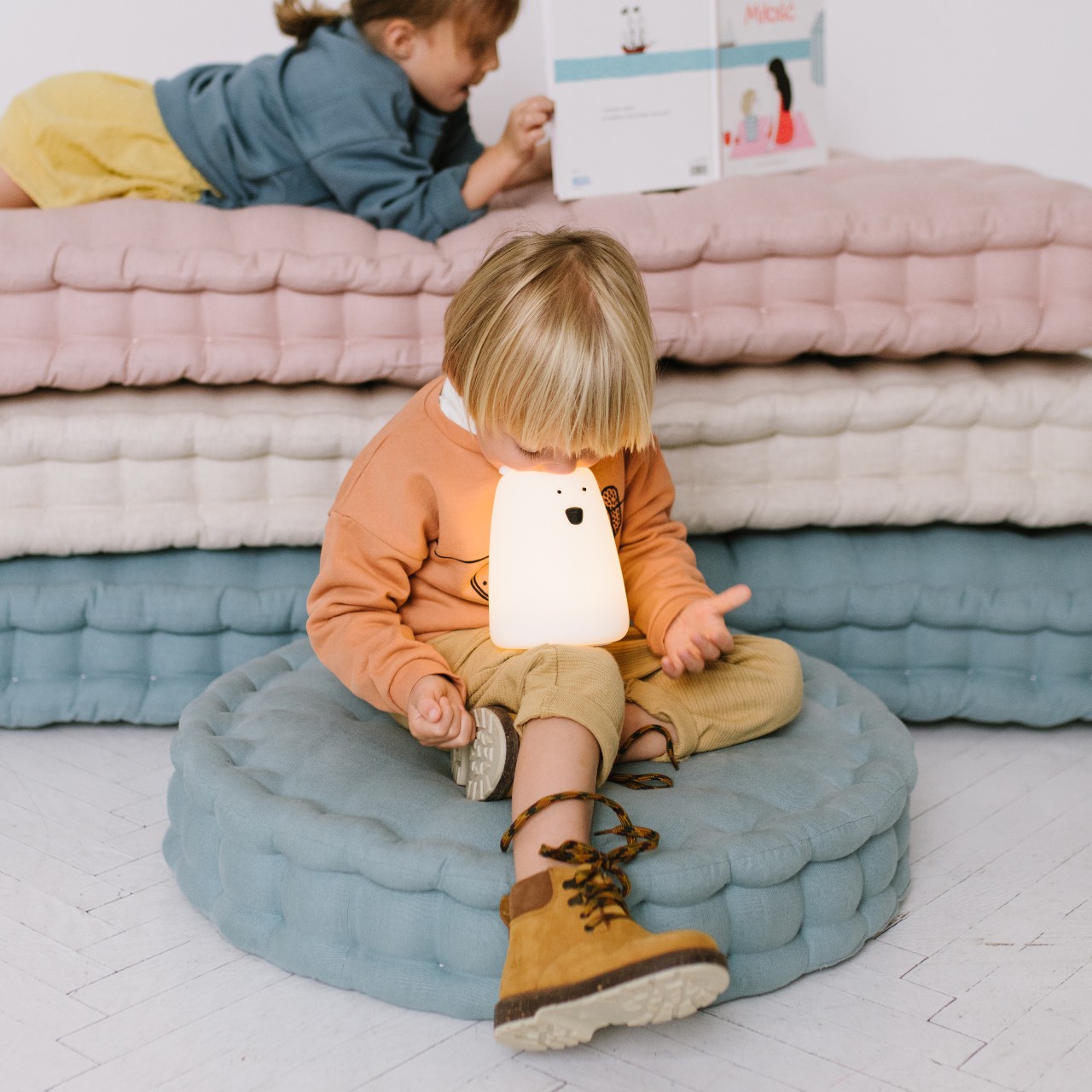 Rabbit&Friends Lampka Nocna Miś duży Biały USB