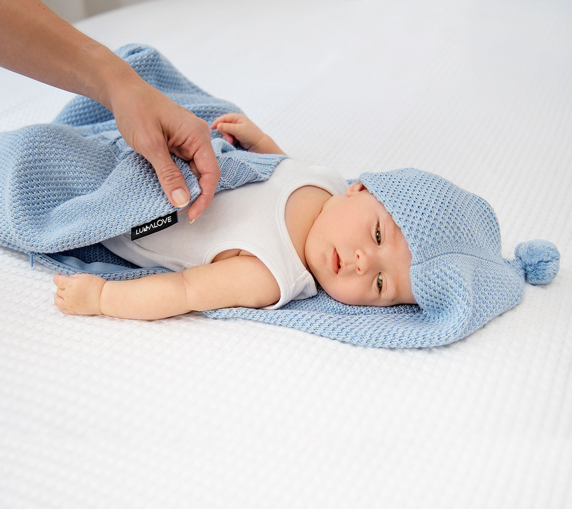 Lullalove Śpiworek-kocykowy błękitny Lullavorek 0-8 mies.