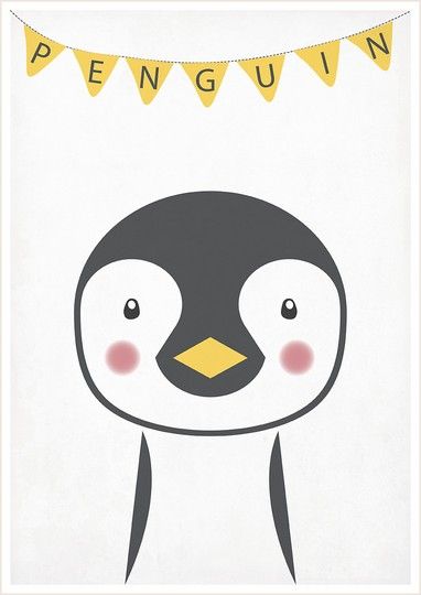 Plakat Pingwin A4 - Dekoracja Pokoju Dziecięcego