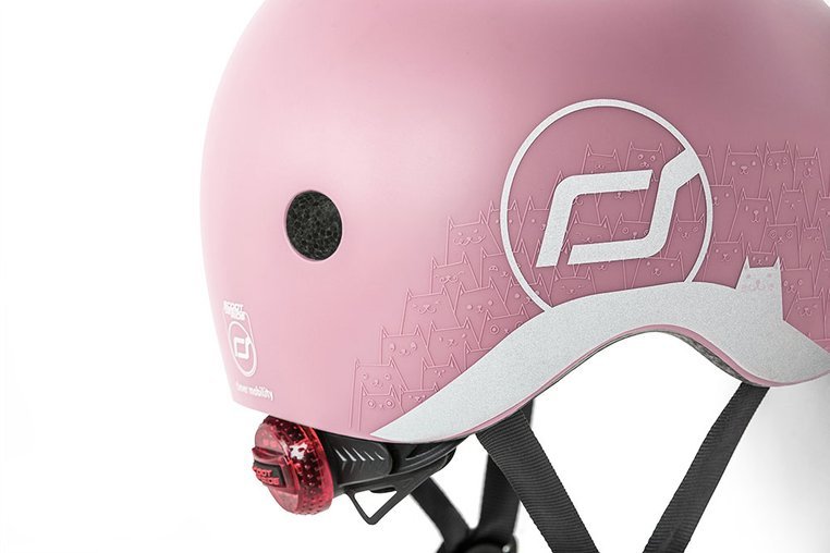 Scootandride, Kask z odblaskami XXS-S dla dzieci 1-5 lat Rose Cat