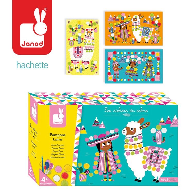 Janod Zestaw Artystyczny Pompony Lamy 3+