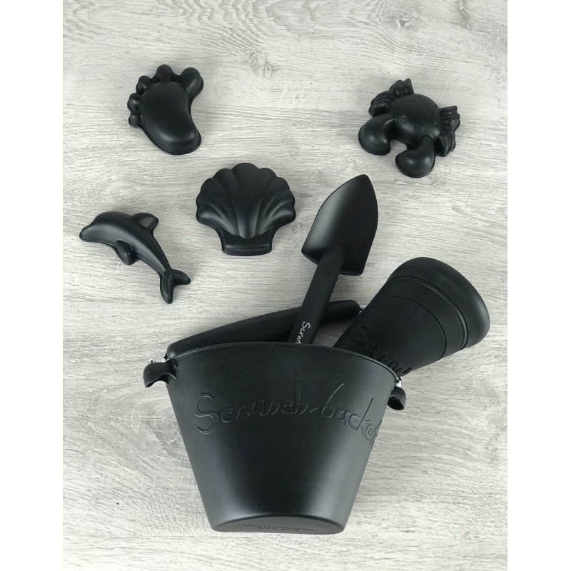 Scrunch Foremki do piasku 4 szt. czarne 12m+