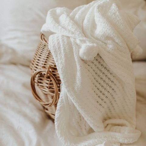 My Memi Kocyk bambusowy z kapturem 90x90 Jasnoszary