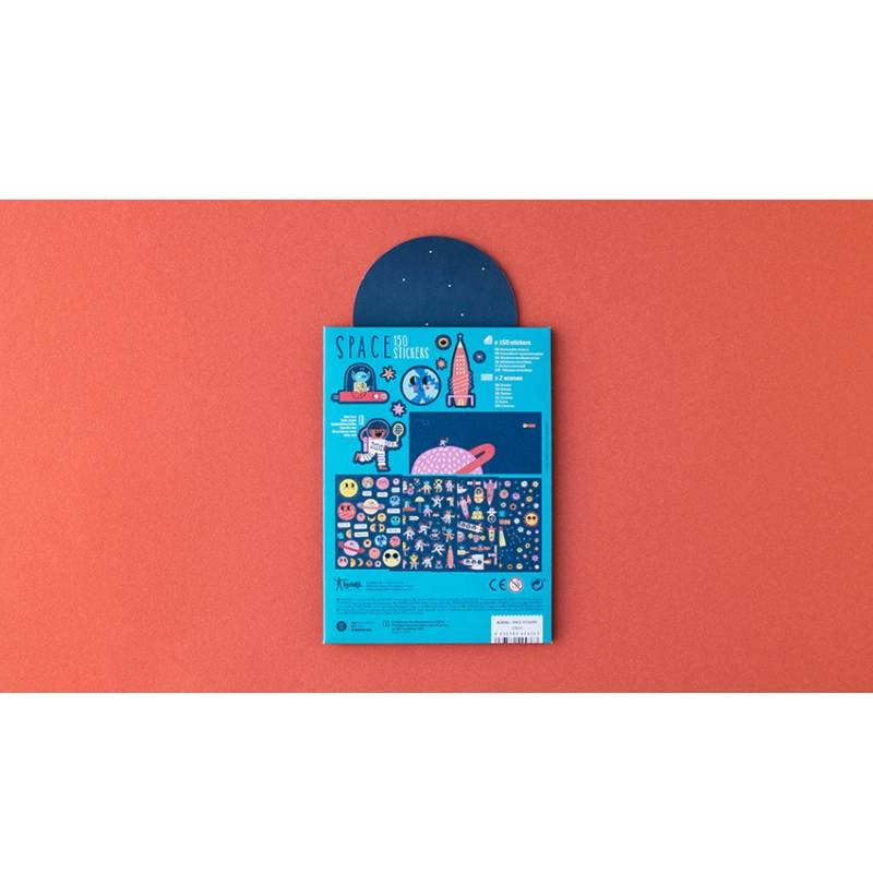 Londji Naklejki Wielorazowe Kosmos 150 el 3+