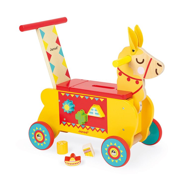Janod Jeździk i Pchacz Lama 2w1 Sorter 12m+