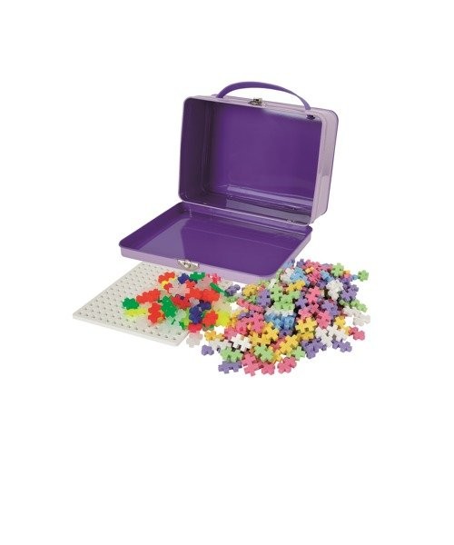 Plus-Plus Klocki Metalowa Walizka Mini 600el Pastel/Neon 3+