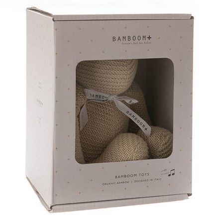 Bamboom Miękki miś z pozytywką żółty 0m+