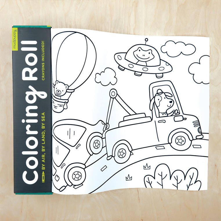 MUDPUPPY Kolorowanka w rolce 3m - Środki transportu 3+