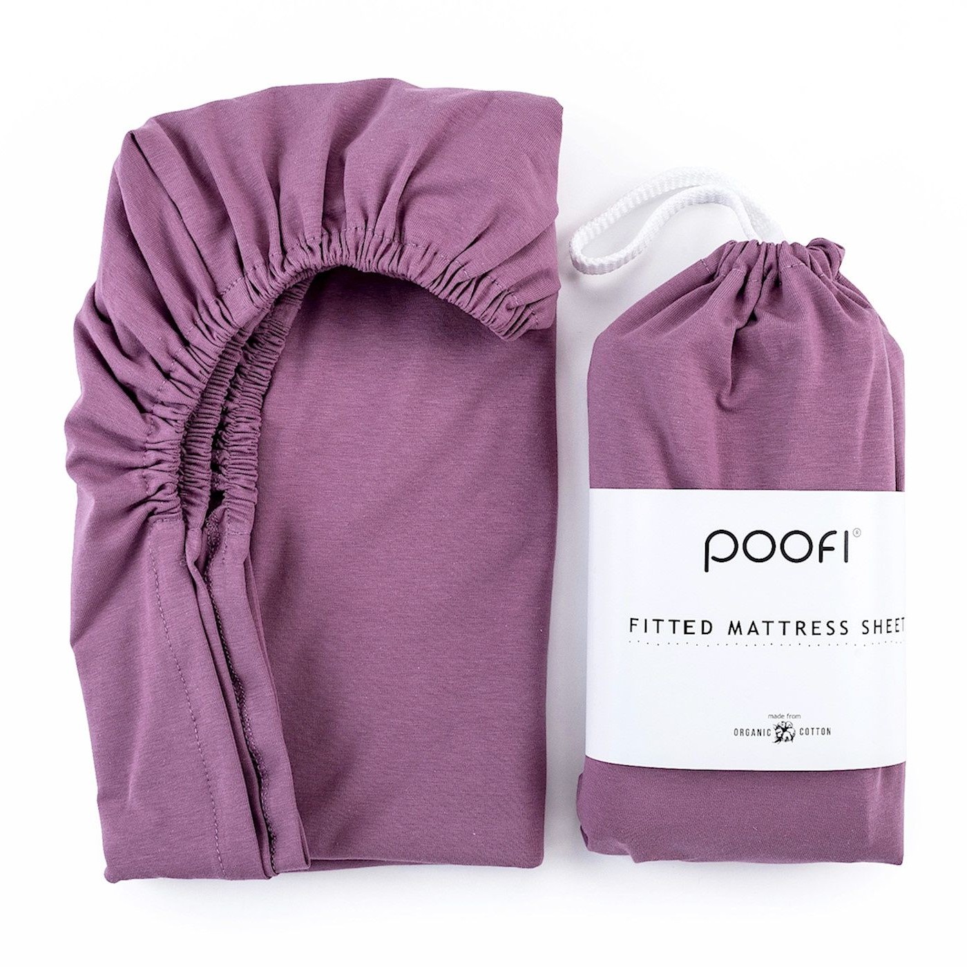 Poofi Prześcieradło Organic&Color 70x140 cm - Fiołek