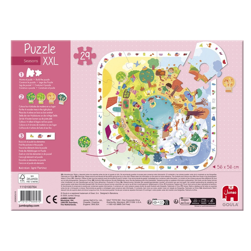 Goula Puzzle XXL Pory Roku Drewniane 29el 3+