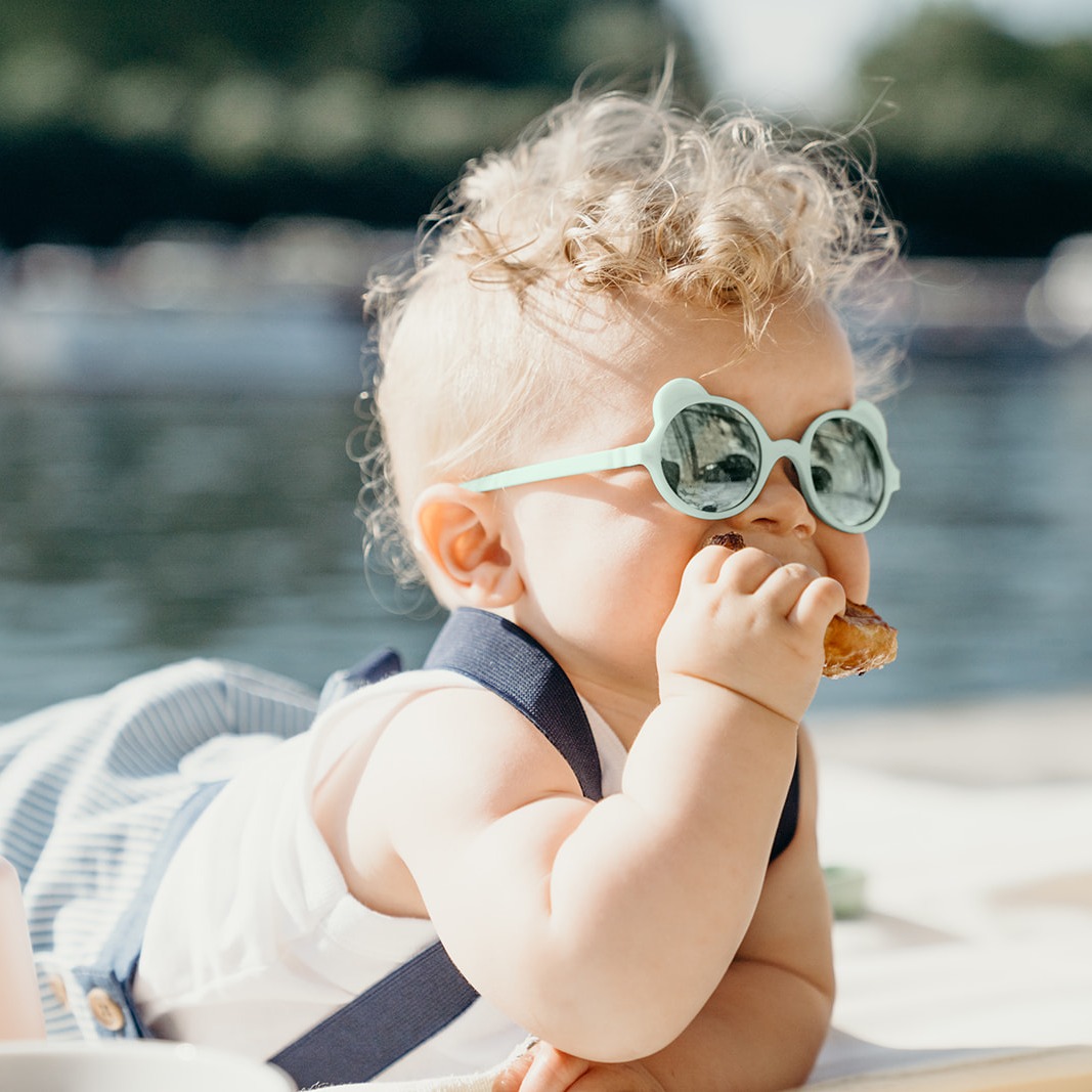 Ki ET LA, Okulary przeciwsłoneczne OURS'ON 1-2 lata Silver Blue