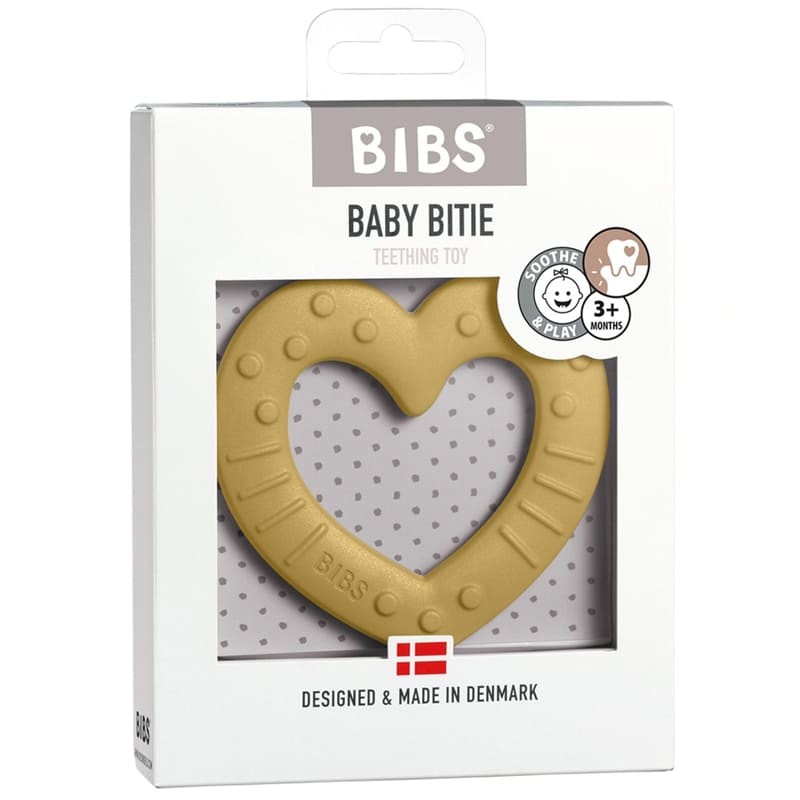 Bibs Baby Bitie Heart Gryzak Musztardowy 0+