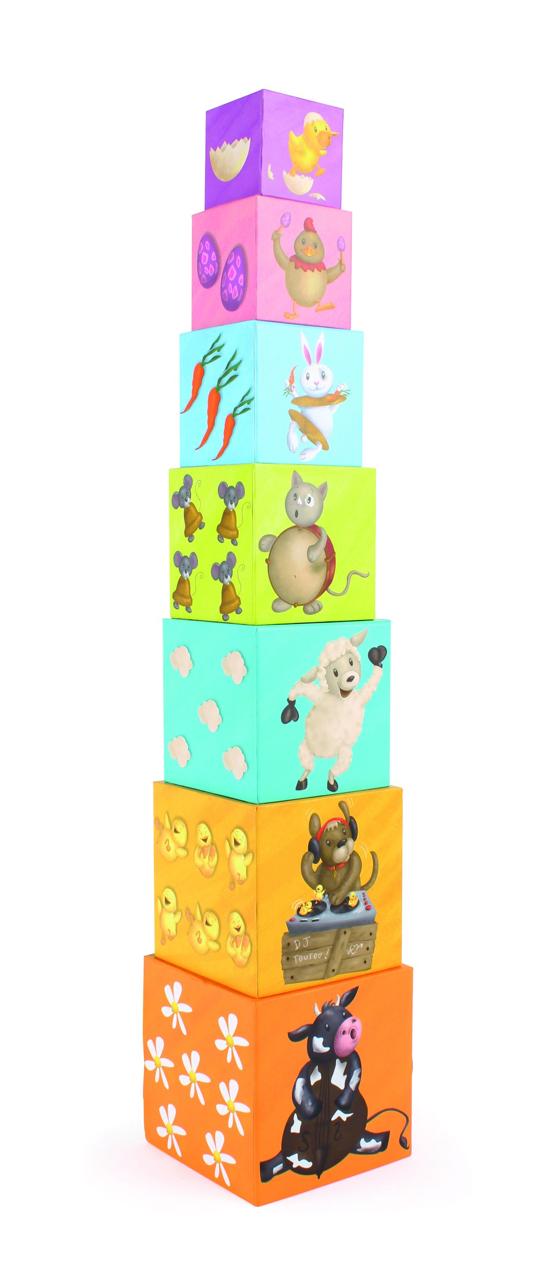 Klocki Piramida Farma Drewniane 1+