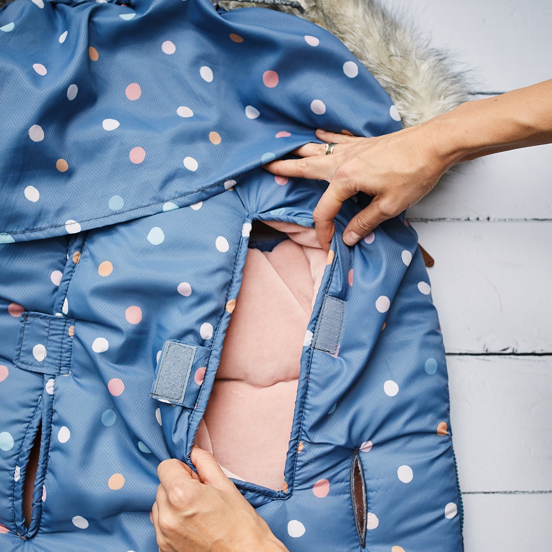 Śpiwór zimowy do wózka Dots 6-24m - Wodoodporny