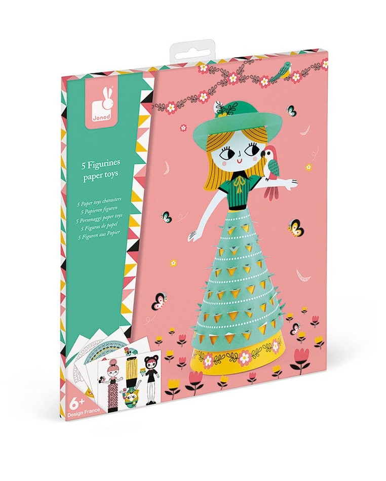 Janod Zestaw Papierowe Laleczki 3D Kreatywny 6+