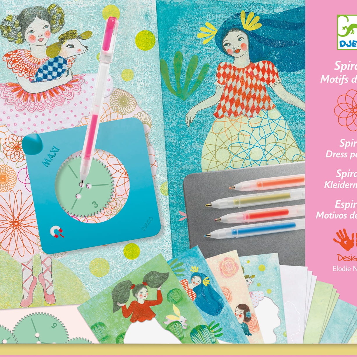 Djeco Zestaw Artystyczny Spirale Wzory Sukienek 6+