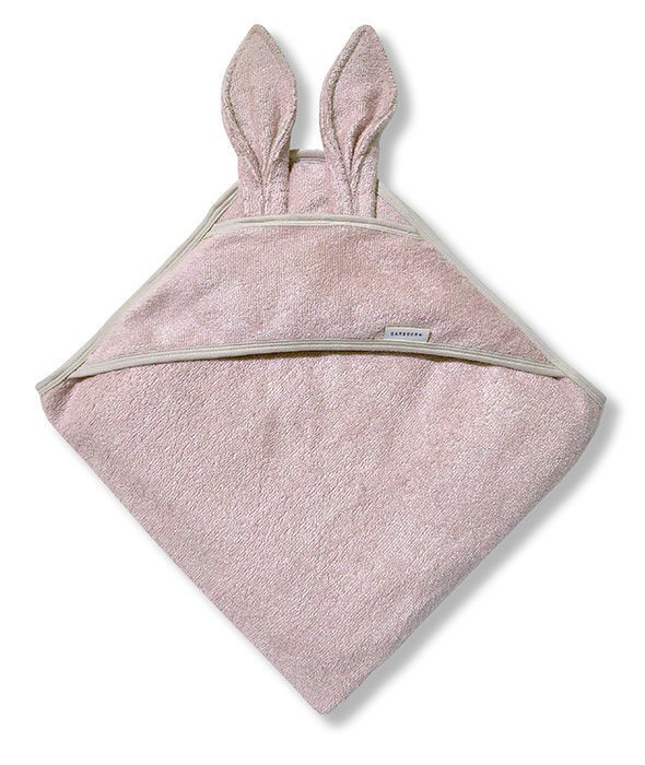 Bamboom Ręcznik z Kapturkiem i Uszami Różowy 100x100 cm od Urodzenia